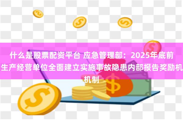 什么是股票配资平台 应急管理部：2025年底前，生产经营单位全面建立实施事故隐患内部报告奖励机制