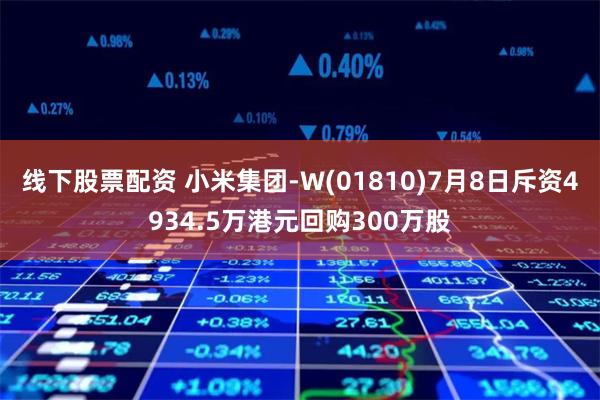 线下股票配资 小米集团-W(01810)7月8日斥资4934.5万港元回购300万股